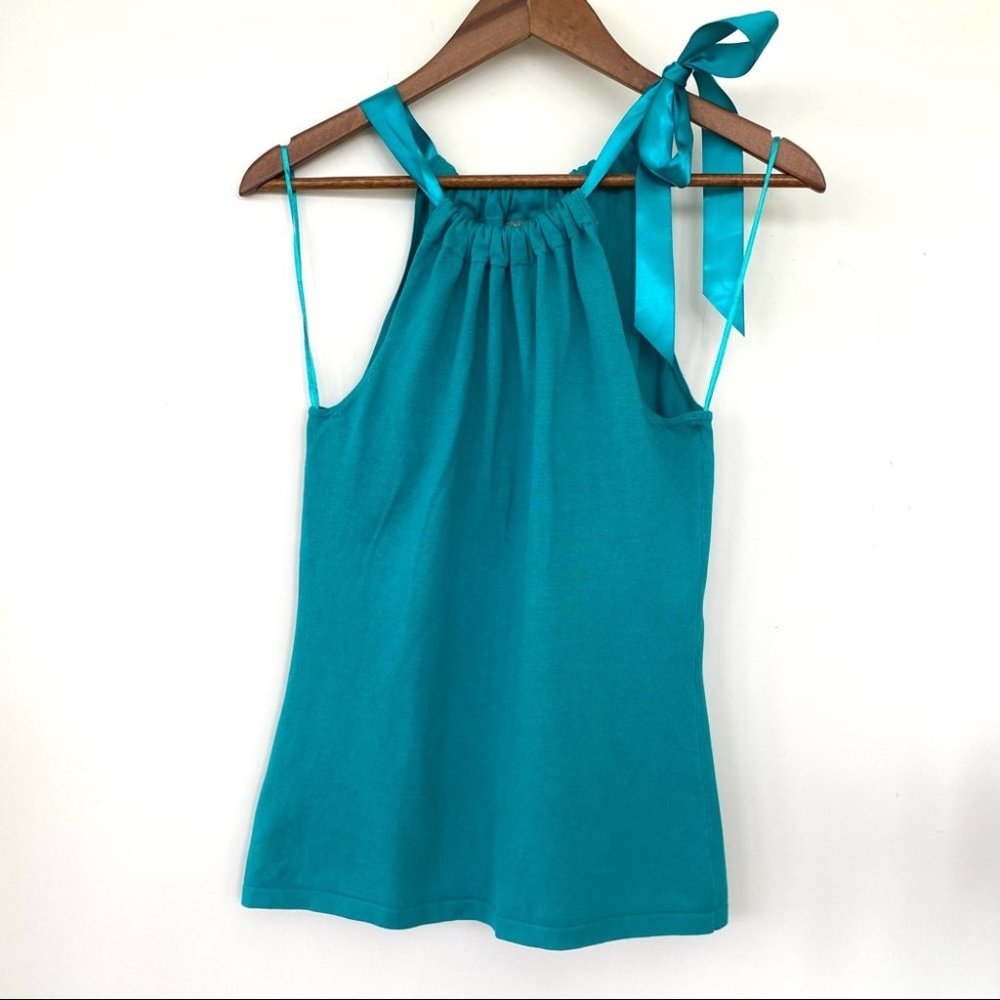 Ann Taylor silk & cotton blend knit tank top with satin tie